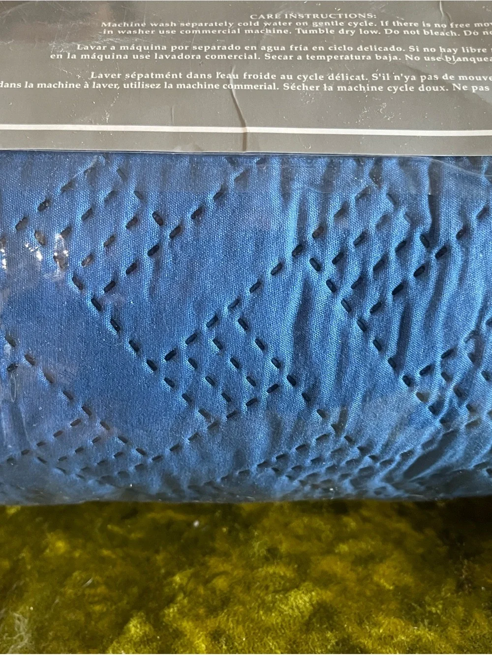 King Fitted Bedspread - Blue, New Old Stock